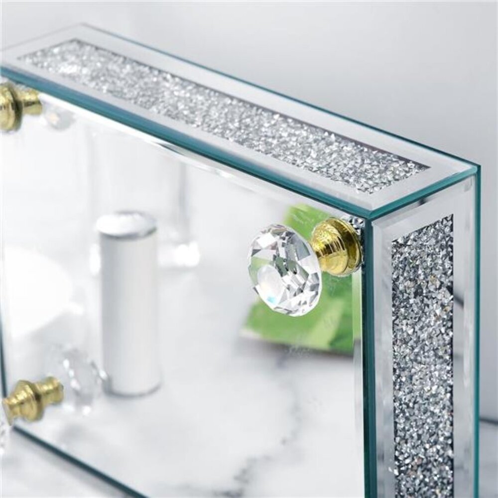 Gold Mirrored Display Tray Riser Decorative Pedestal Stand Bathroom Kitchen Deco - Picture 5 of 8